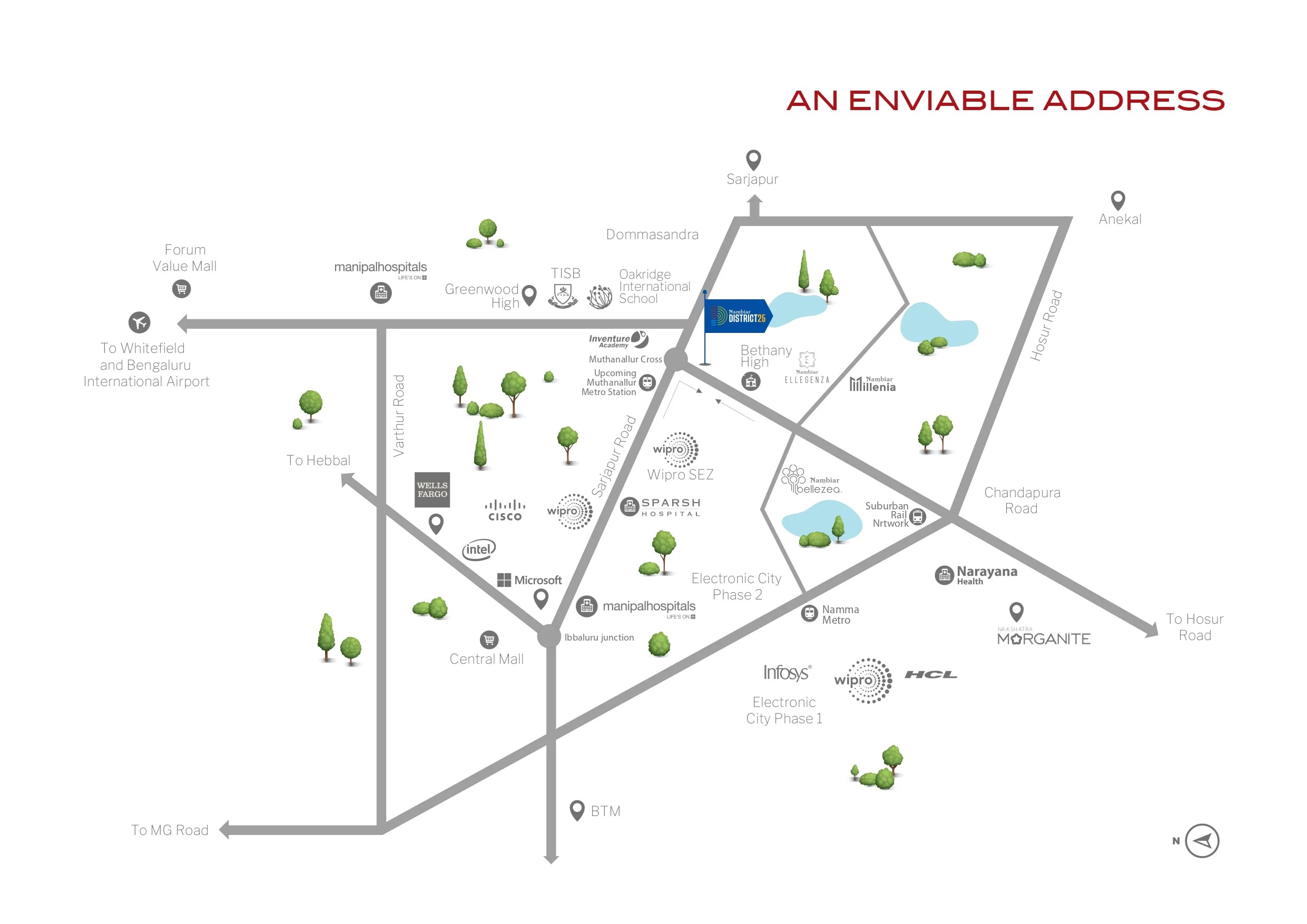nambiar district 25 location map