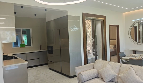 Living room and kitchen interior