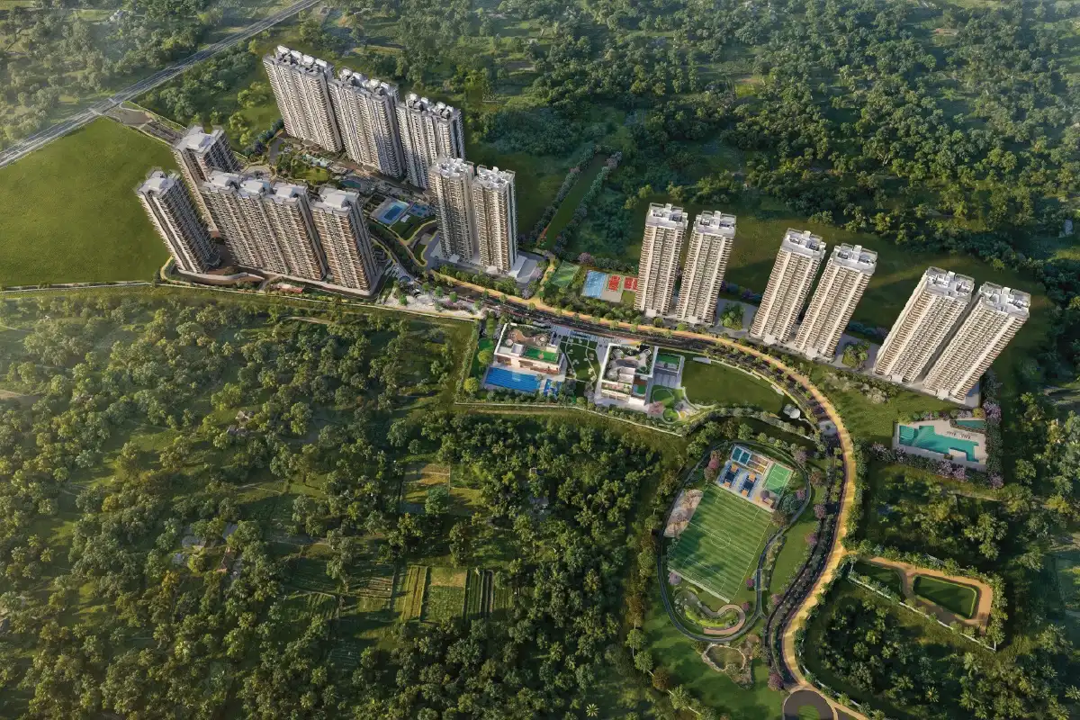 Nambiar District 25 aerial view of township and green spaces