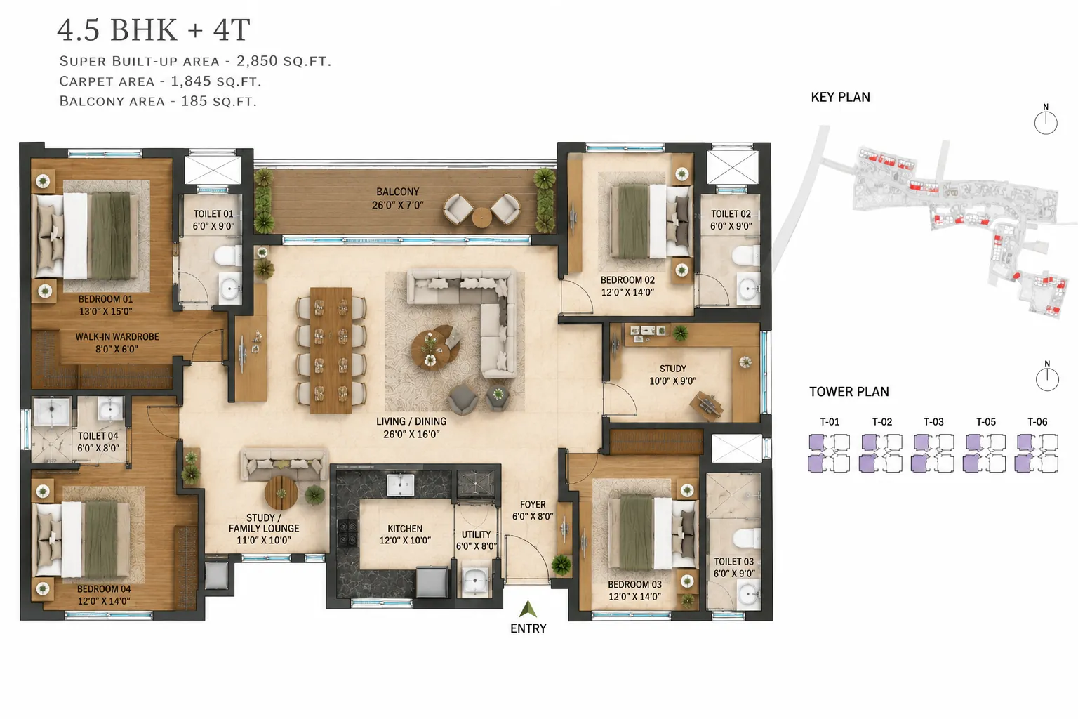 Nambiar District 25 4.5 BHK Floor Plan
