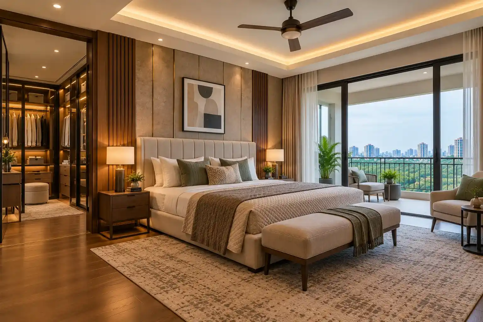 Nambiar District 25 4 BHK Master Bedroom & Wardrobe