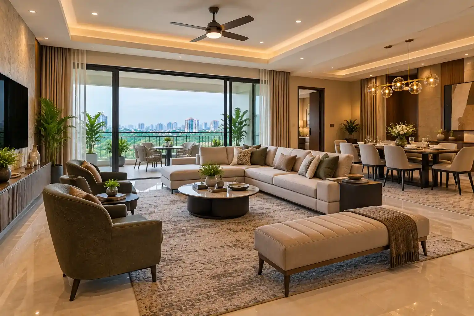 Nambiar District 25 4 BHK Premium Living Room