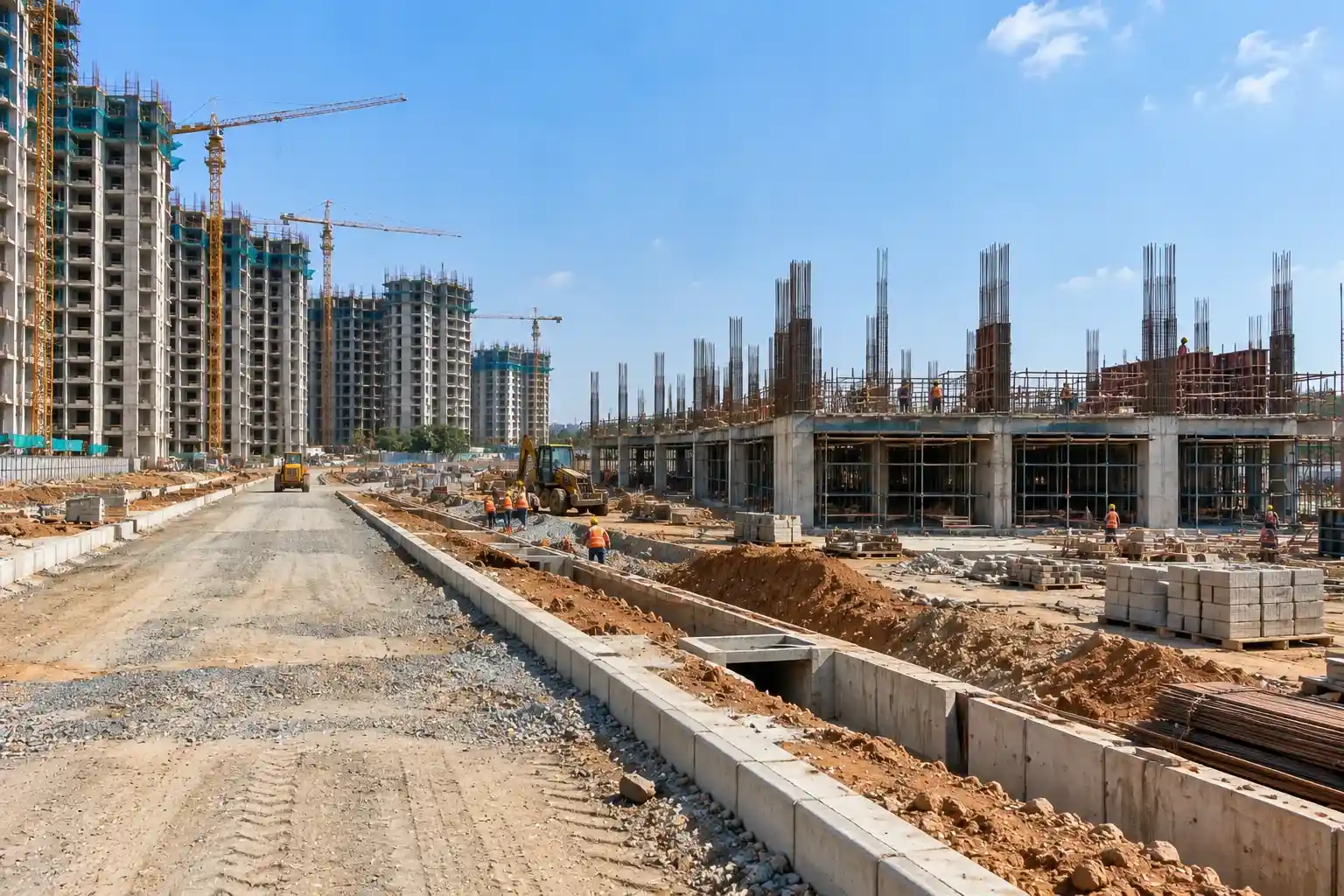 Nambiar District 25 internal roads and clubhouse construction