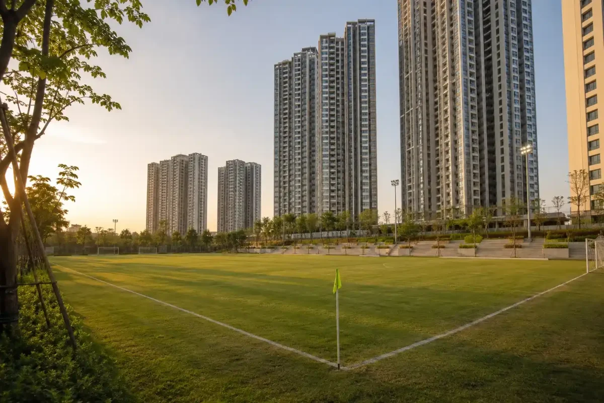 Nambiar District 25 Football Stadium corner detail